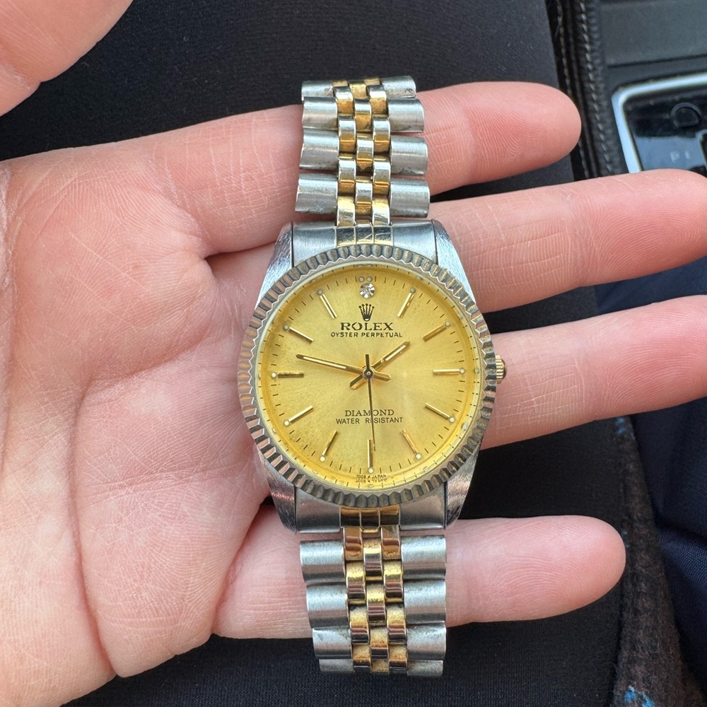 Men watch.